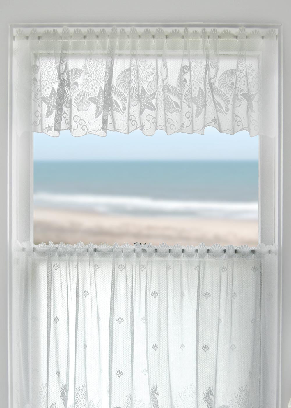 Seascape Beach Theme Lace Curtains by Heritage Lace