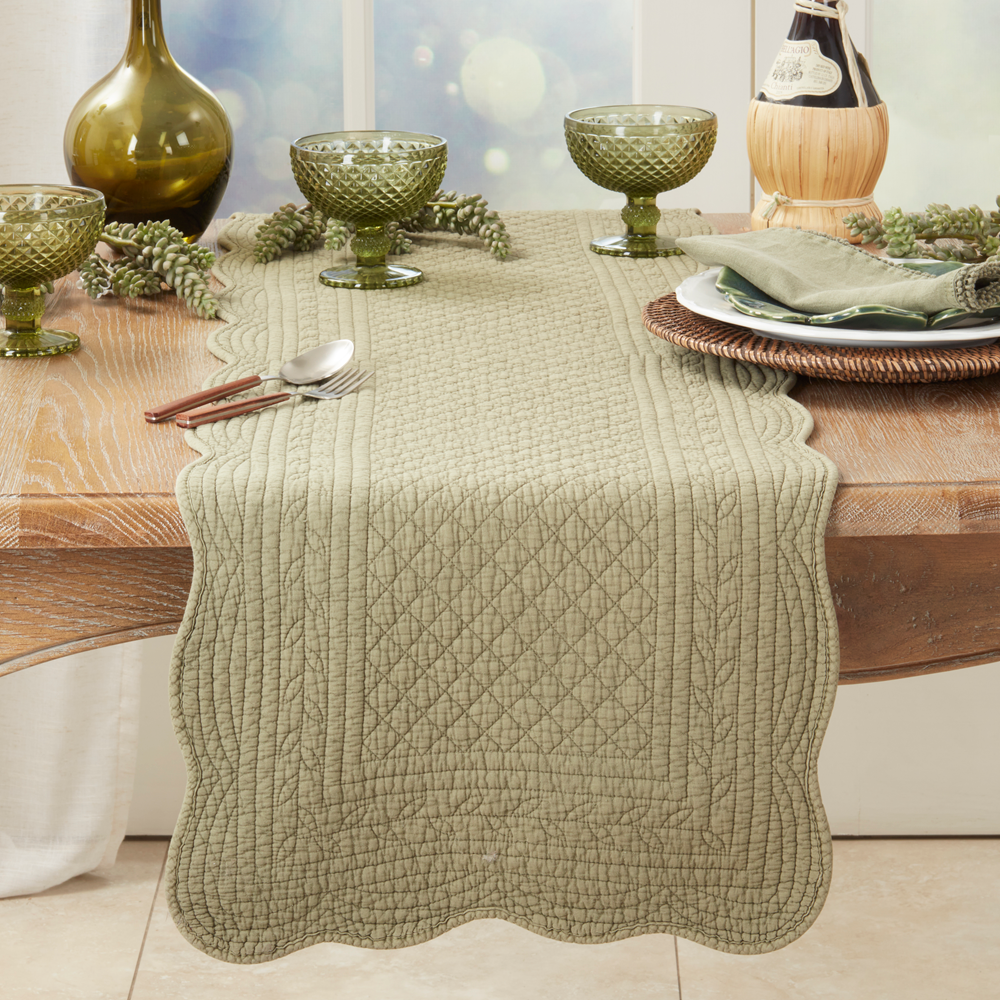 Table Runner - Quilted Olive