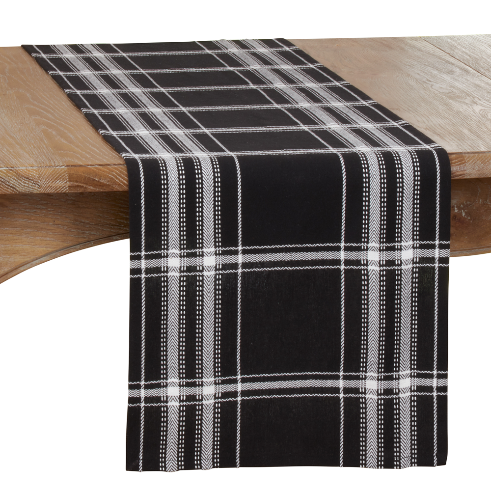 Table Runner - Plaid Black and White