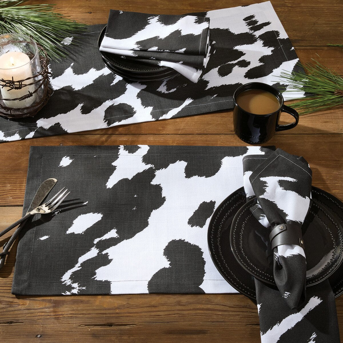 Cowhide Holstein Placemats Set of Two