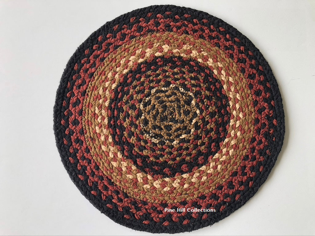 Folk Art 15 Braided Round Placemats - Pine Hill Collections