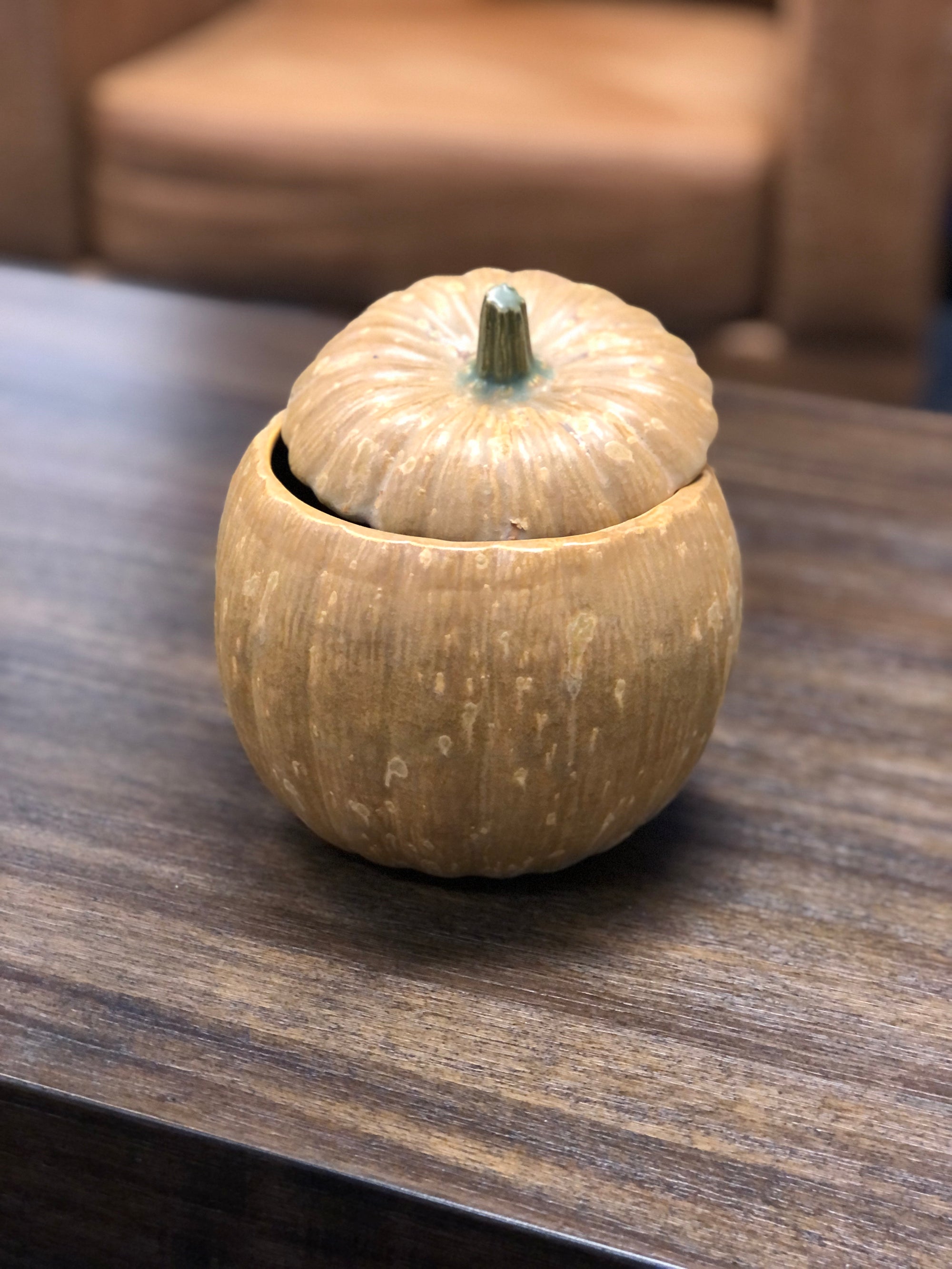 Handpainted Ceramic Pumpkin with Lid