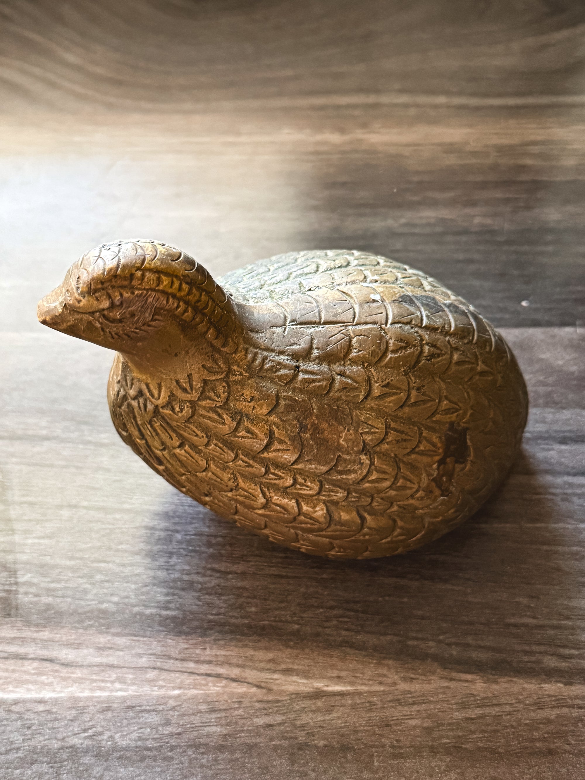 Vintage Brass Quail Figurine – 6.5” | The Heirloom Collection