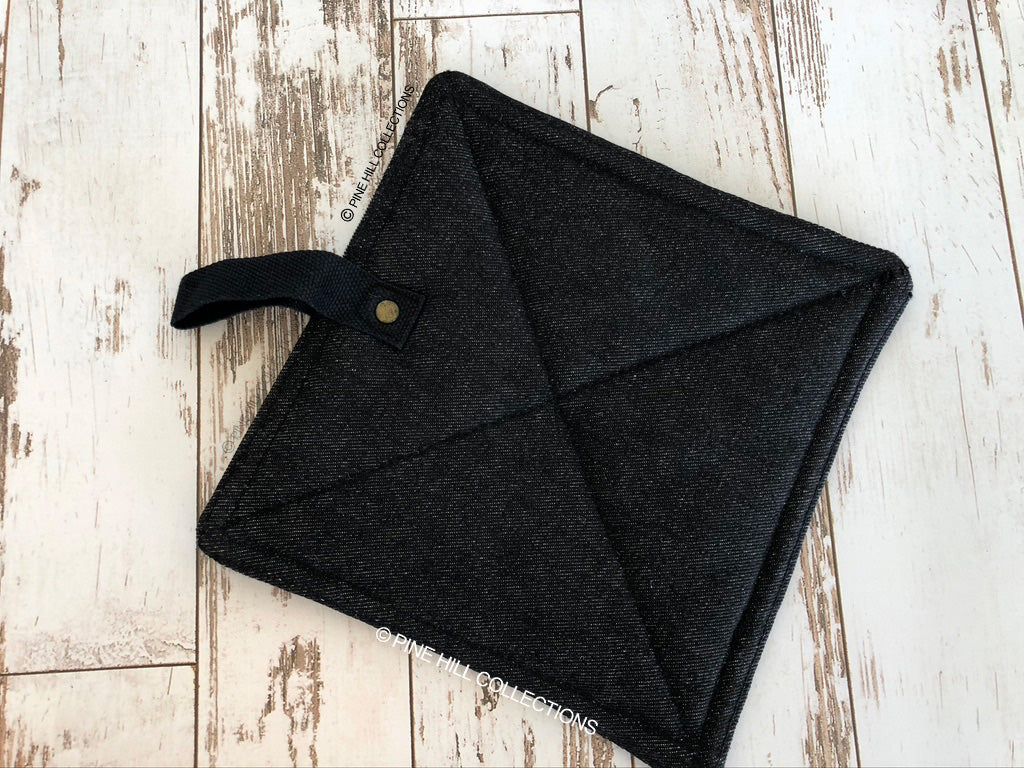 Pot Holders - Black Denim