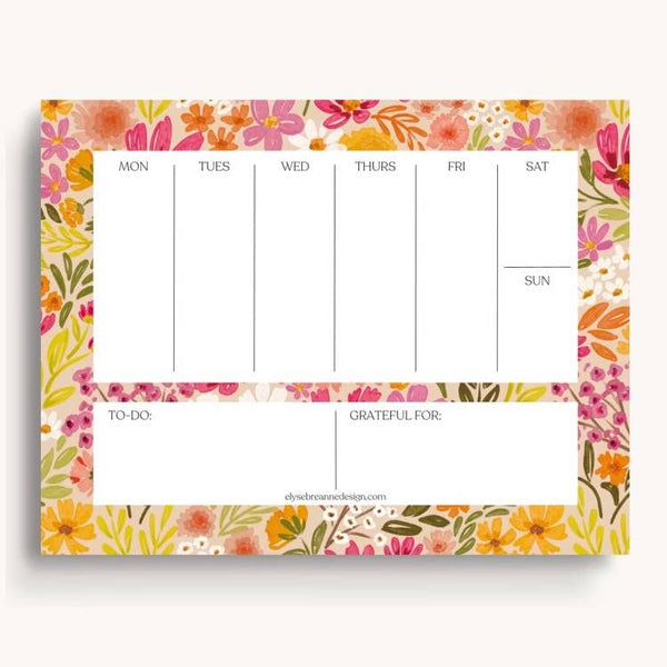 Primrose Weekly Planner Notepad Pine Hill Collections