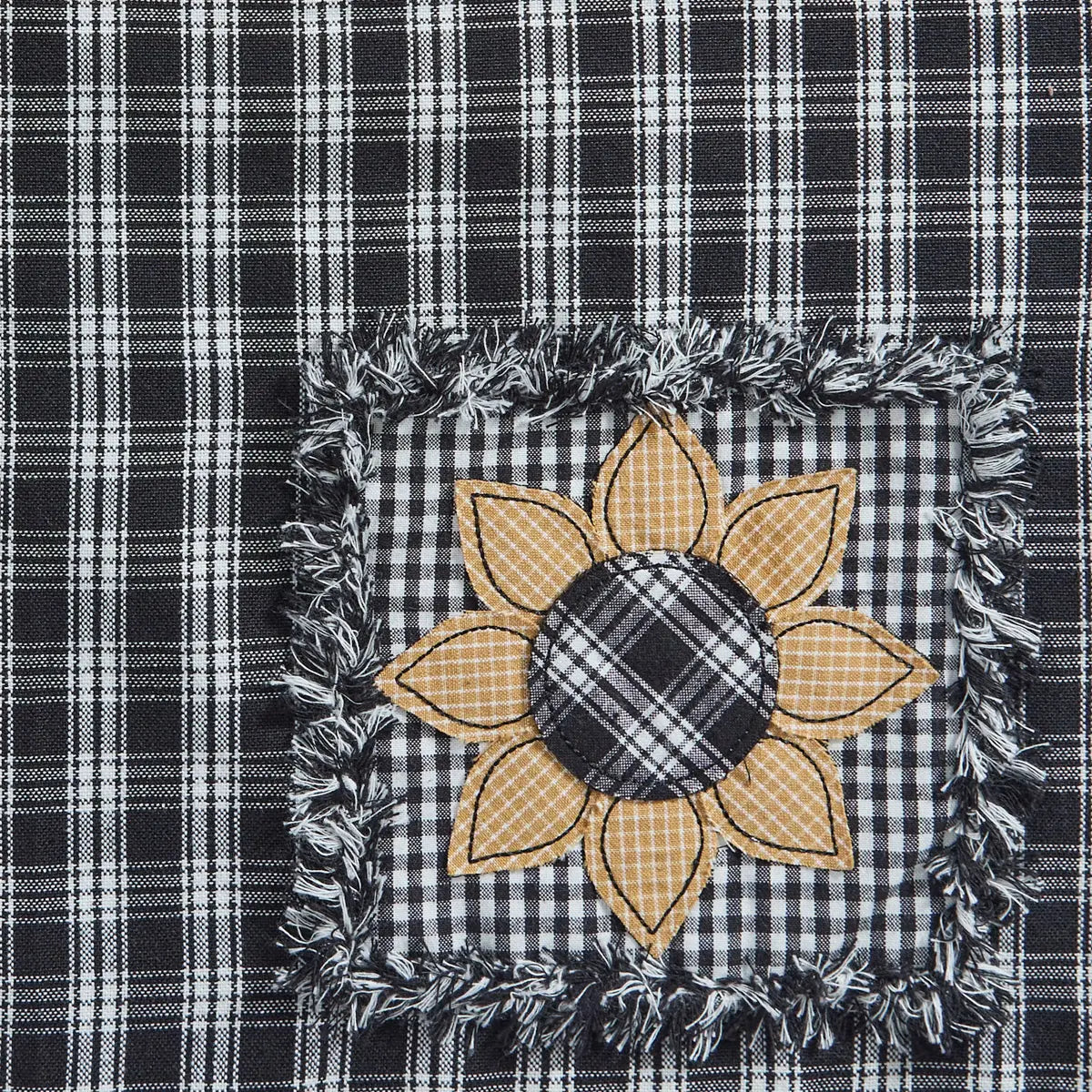 Park Designs Stafford Sunflower Placemat Black & Cream – 13” x 19”