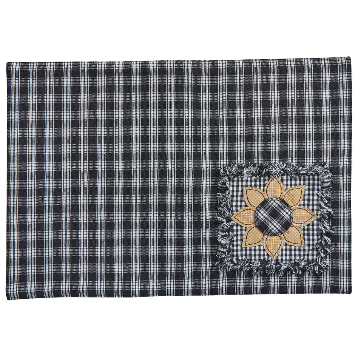 Park Designs Stafford Sunflower Placemat Black & Cream – 13” x 19”