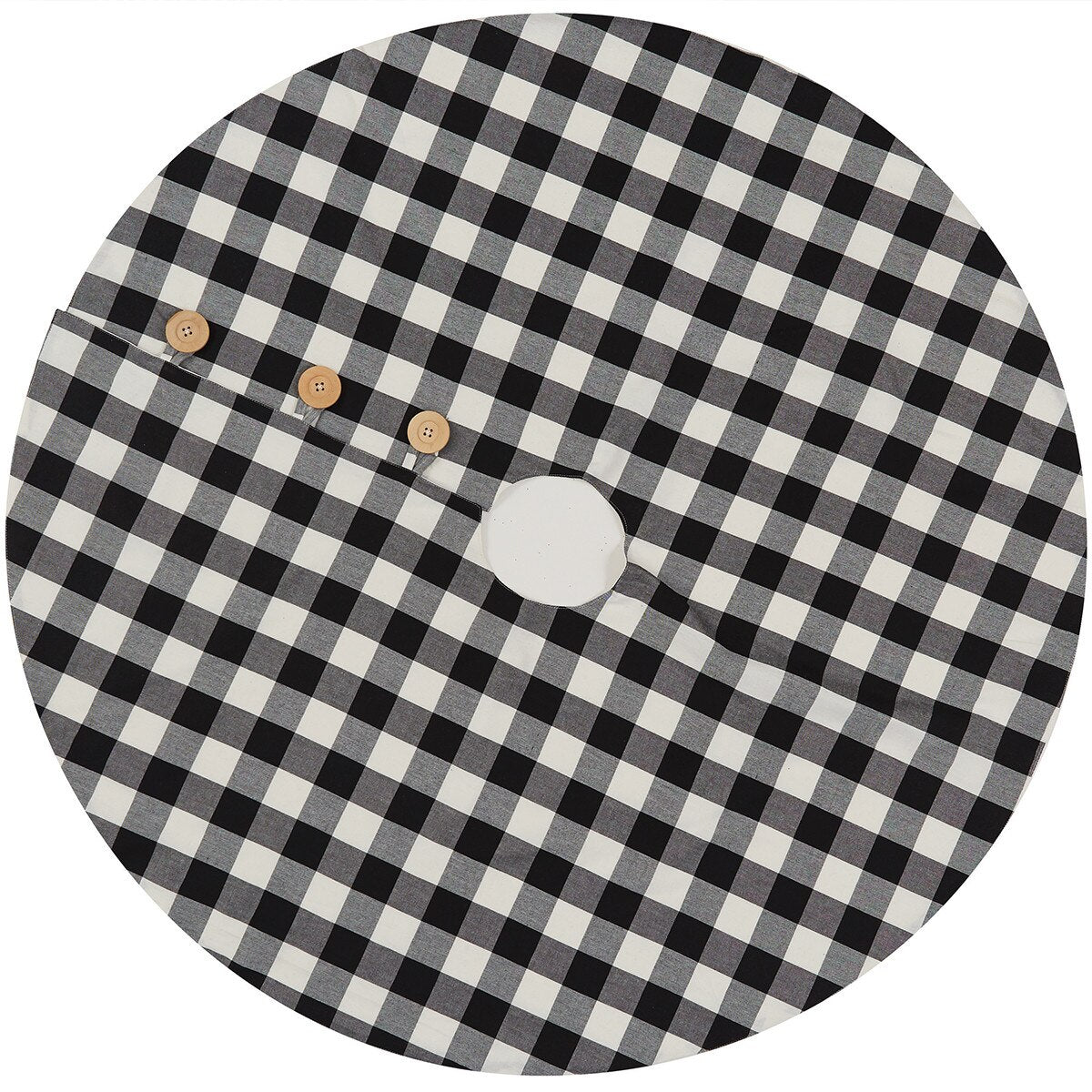 Park Designs Wicklow Check Tree Skirt – 52” Black & Cream
