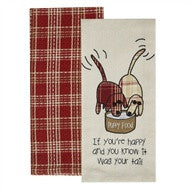 Pet Towel Dog If You're Happy Set of 2 - Pine Hill Collections 