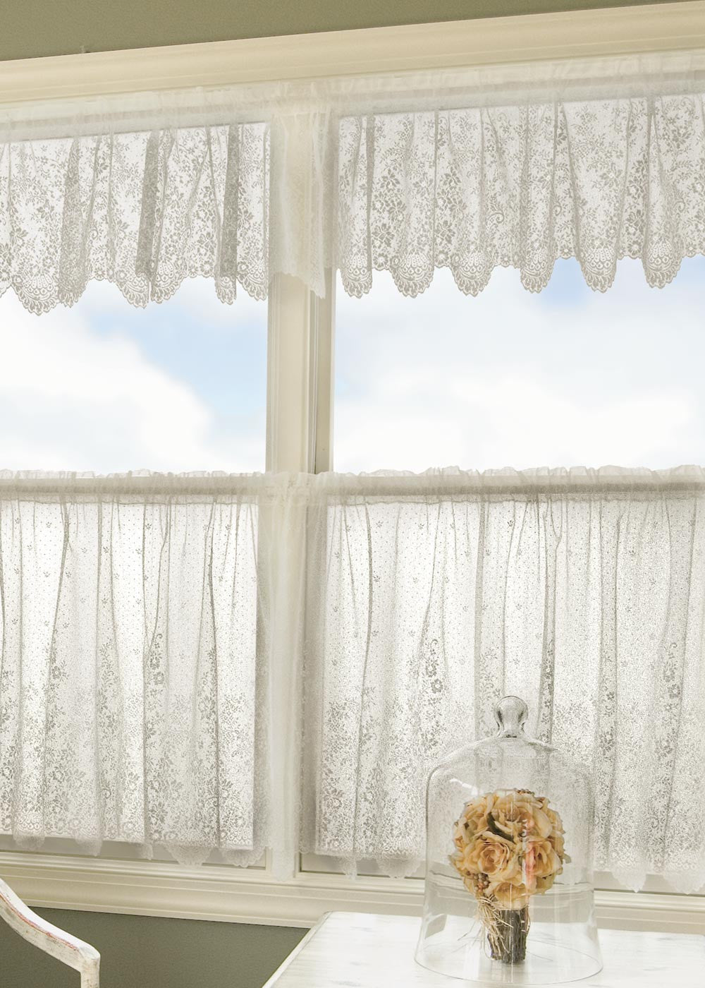 Floret Lace Tier 24" Curtain - Pine Hill Collections 
