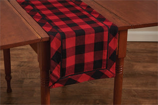 Buffalo Check 14.5"x 50.5" Table Runner  black & red check- by Park Designs