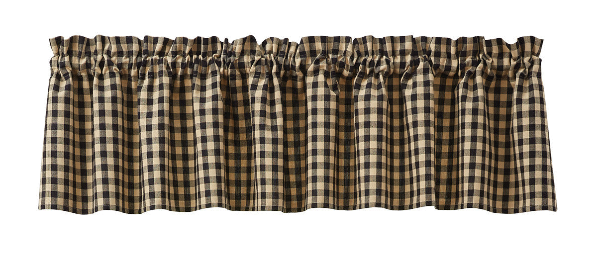 Berry Gingham Lined Valance Curtain