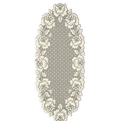Cottage Rose Lace Table Runners Ecru 34"