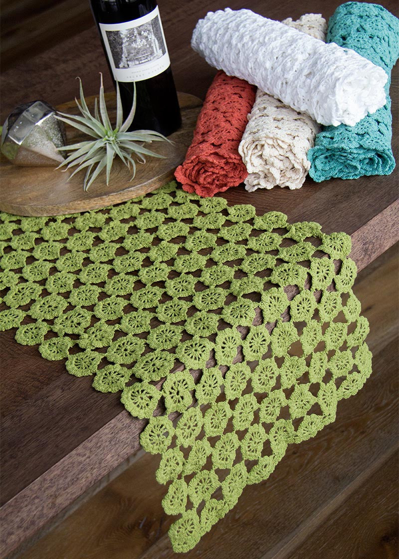 Heritage Lace Crochet Envy Pearl Table Runner 14 x 60 | Cotton Croch - Pine Hill Collections Heritage Lace Crochet Envy Pearl Table Runner 14 x 60 | Cotton Croch - Pine Hill Collections
