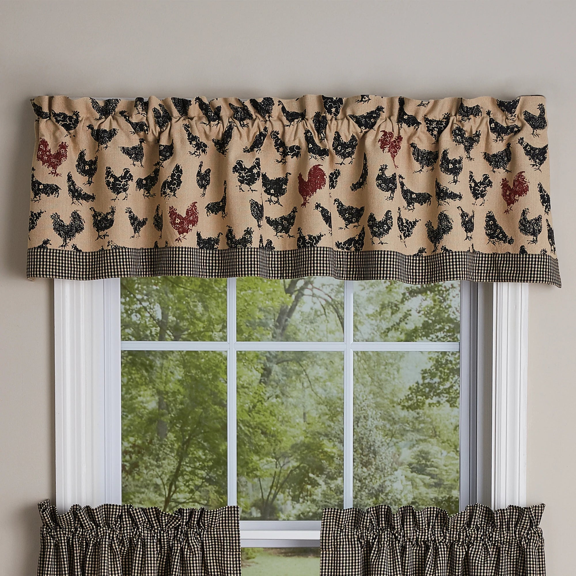 Hen Pecked Hens Valance Curtains