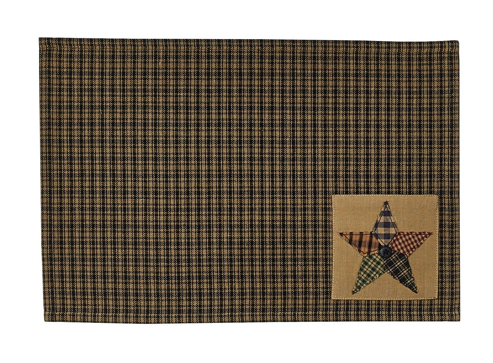 Pieced Star Applique Placemats Set of 2