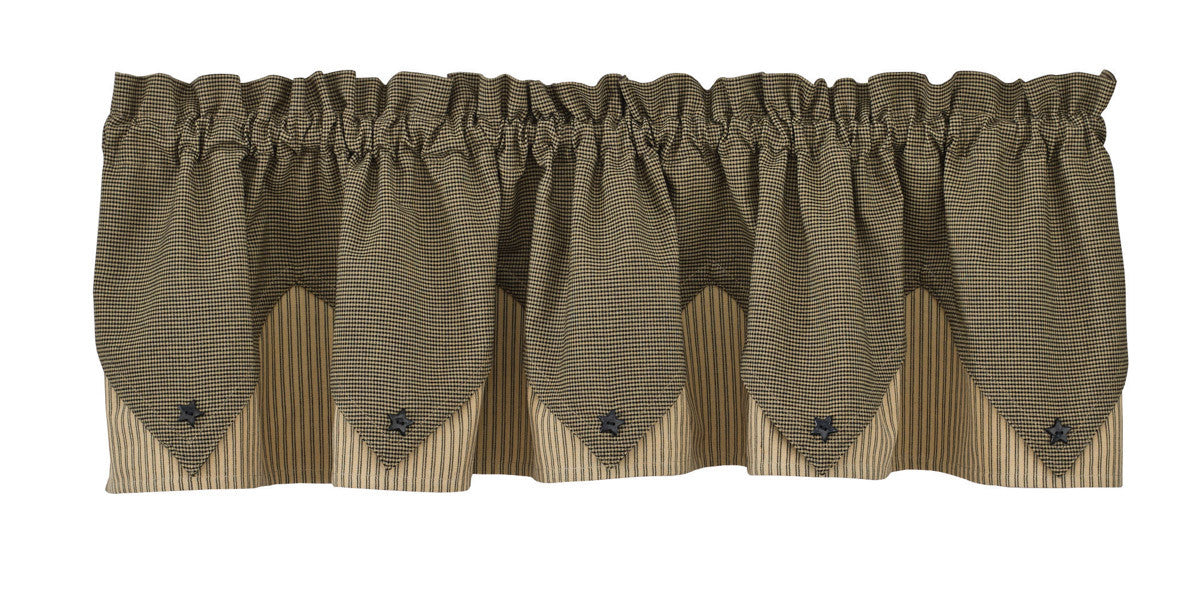 Primitive Star Lined Point Valance Curtains