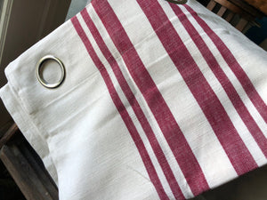 Shower Curtain Cotton Red Stripe