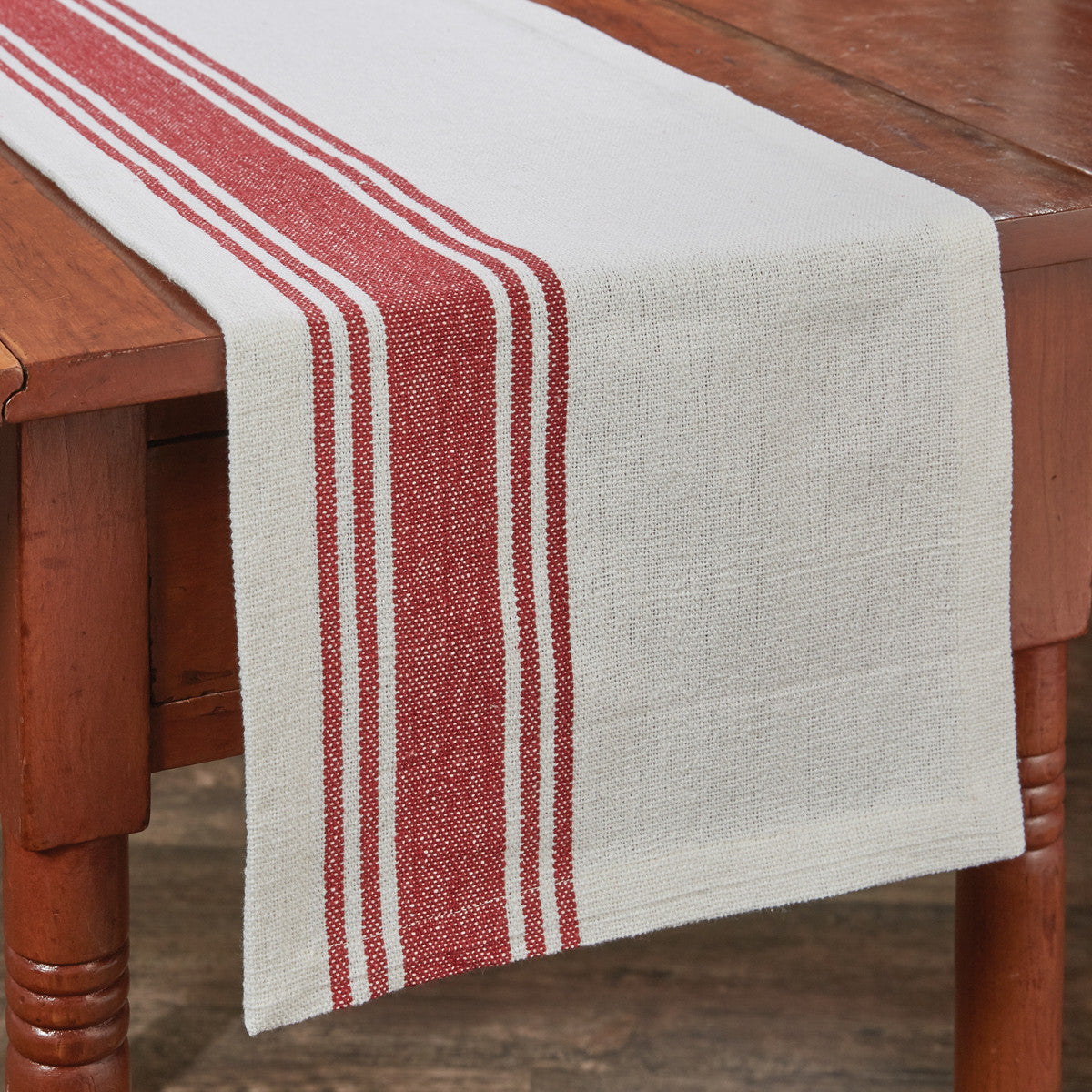 Red Striped Table Runner 36"