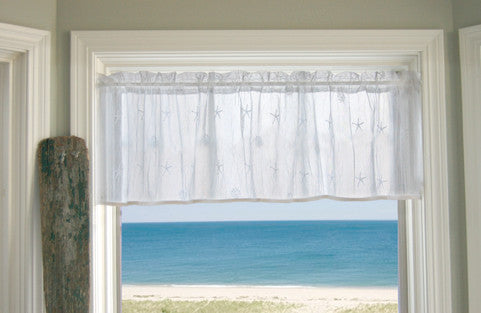 Sand Shell Valance in white or ecru without shell trim