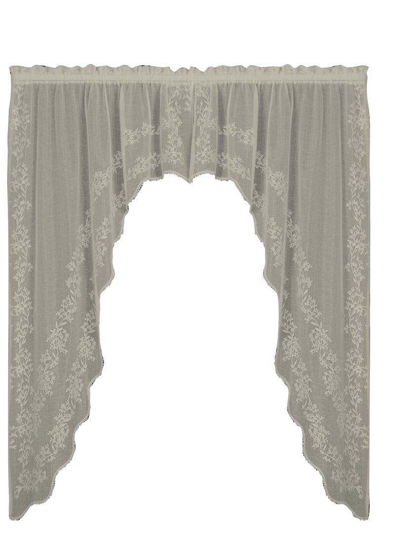 Sheer Divine Lace Swag Curtains 63"