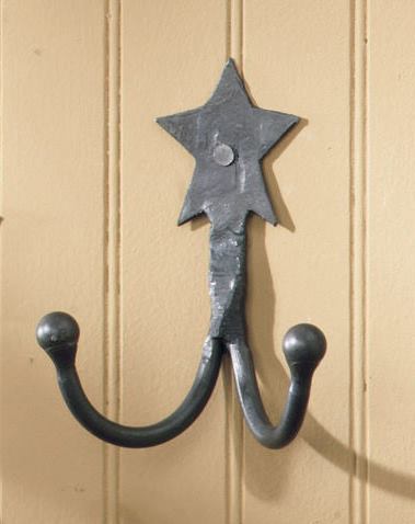 Star Hand Forged Iron Double Hook