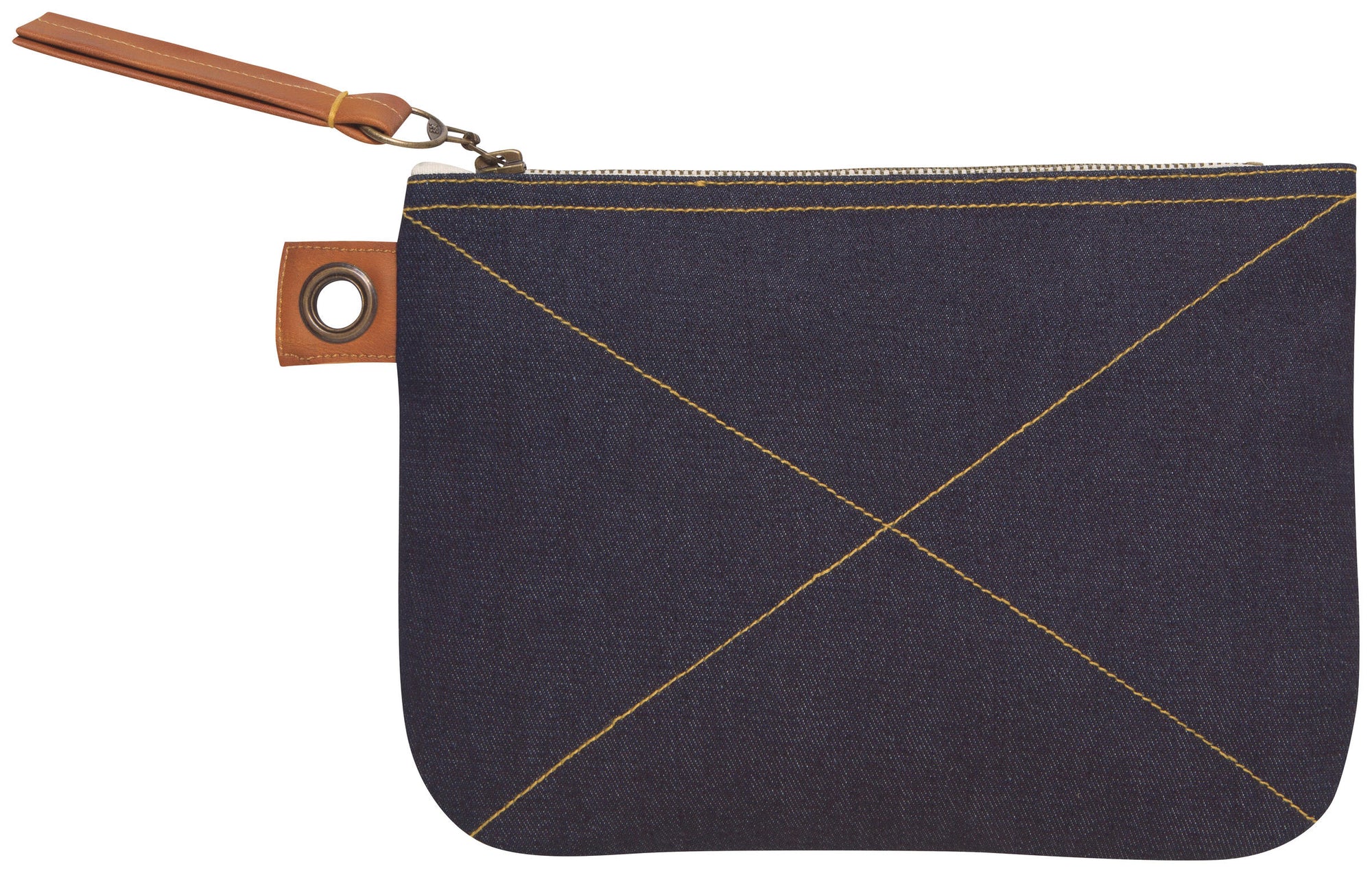 Zippered Cosmetic Pouch Denim Blue