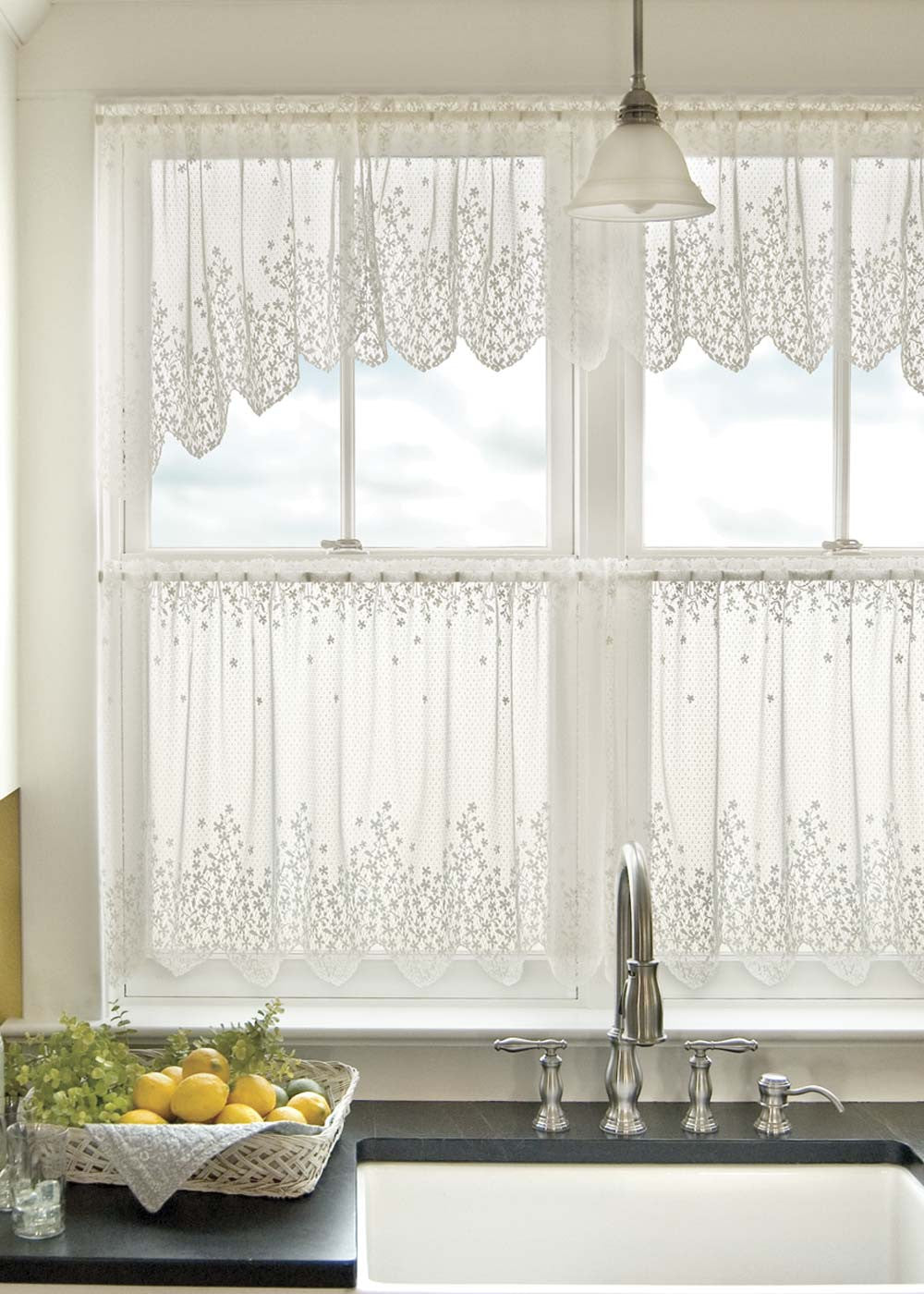 Blossom Lace Tier Curtains 24 - Pine Hill Collections