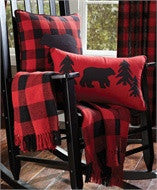 Buffalo Check Throw 50"x60" Red & black by Park Designs