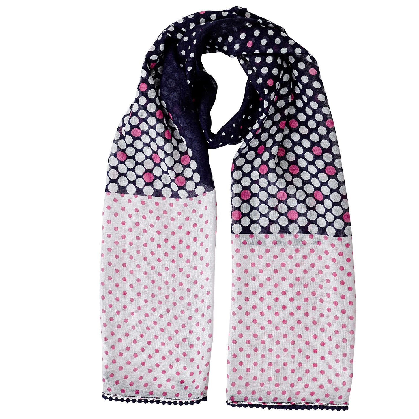 Neck Scarf Carlisle Polka Dot with Lace - Pine Hill Collections 