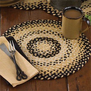 Cornbread braided 15" round placemat by park designs - Pine Hill Collections 