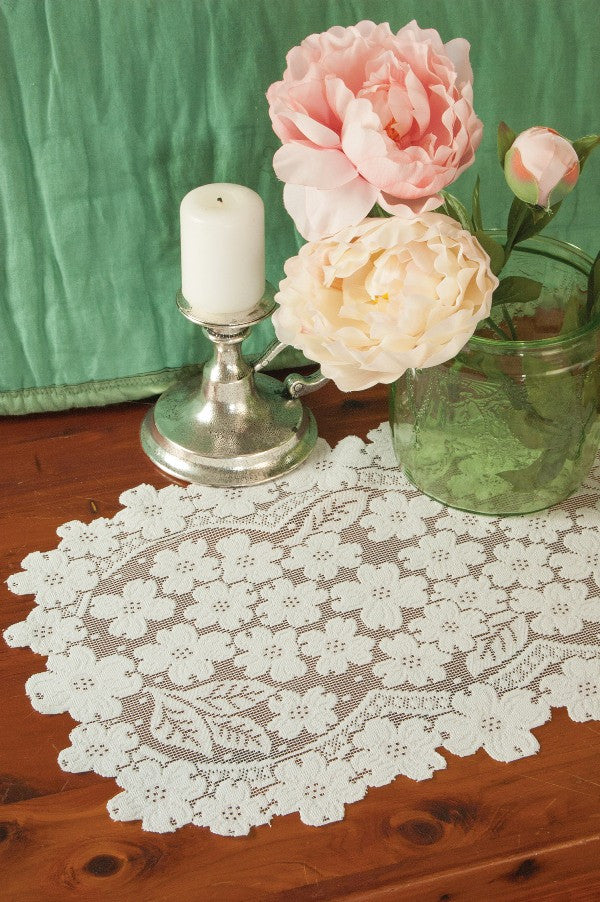 Dogwood Lace 14" x 19" Placemat/Doily by Heritage Lace