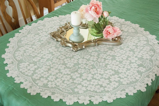 Dogwood Lace 42" Round Table Topper Heritage Lace