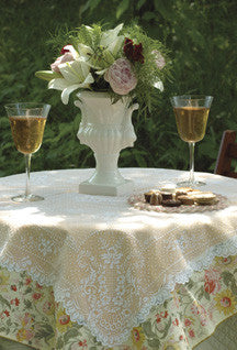 Floret Lace Table Topper 36" square by Heritage Lace