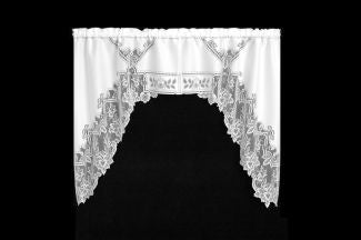 Heirloom Lace Swag Pair Solid ,white,ecru Heritage Lace