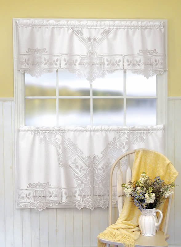 Heirloom Lace Valance Solid, white, ecru, Heritage Lace
