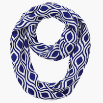 Infinity Neck Scarf Monaco Blue Ogee - Pine Hill Collections 