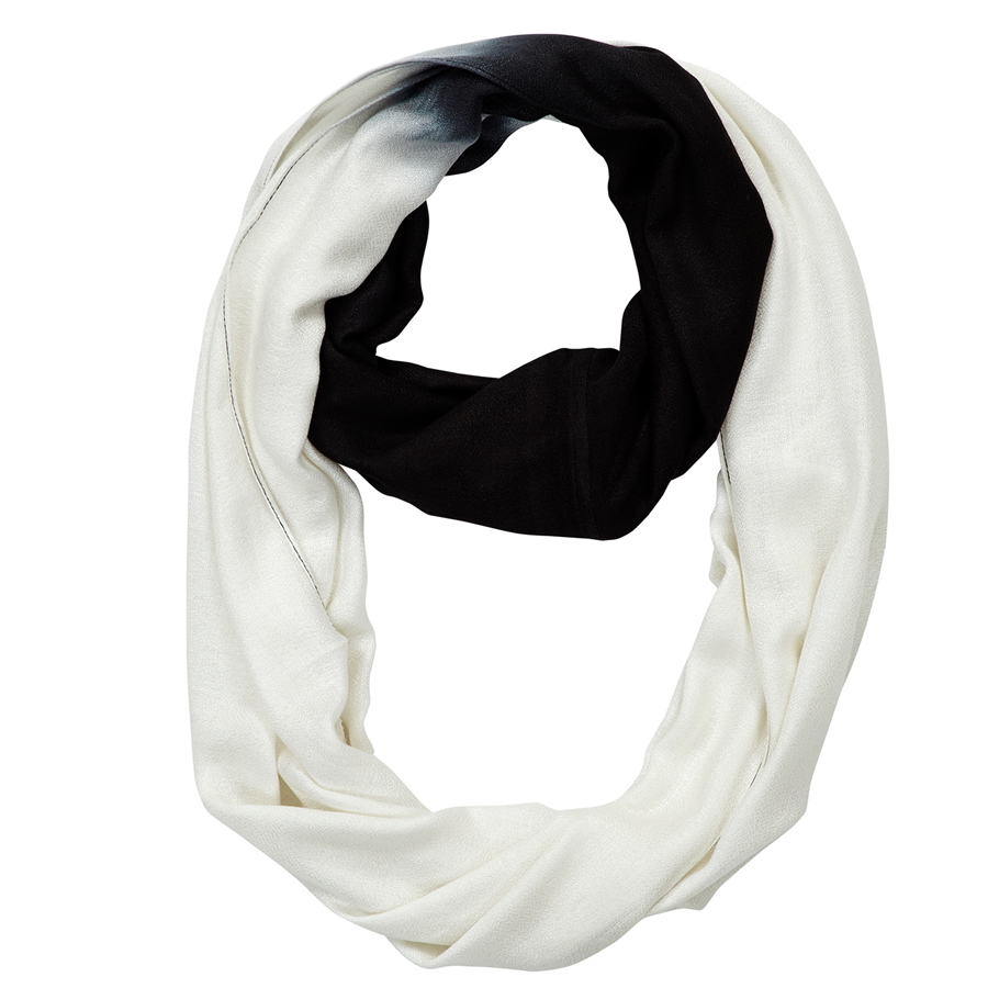 Infinity Neck Scarf Black and White Ombre - Pine Hill Collections 