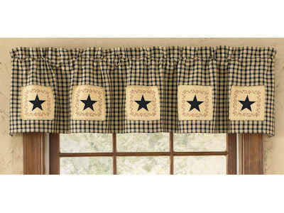 Star Patch Lined Valance - Pine Hill Collections 