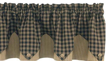 Sturbridge Black Lined Point Valance - Pine Hill Collections 