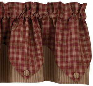 Sturbridge Wine Lined Point Valance - Pine Hill Collections 