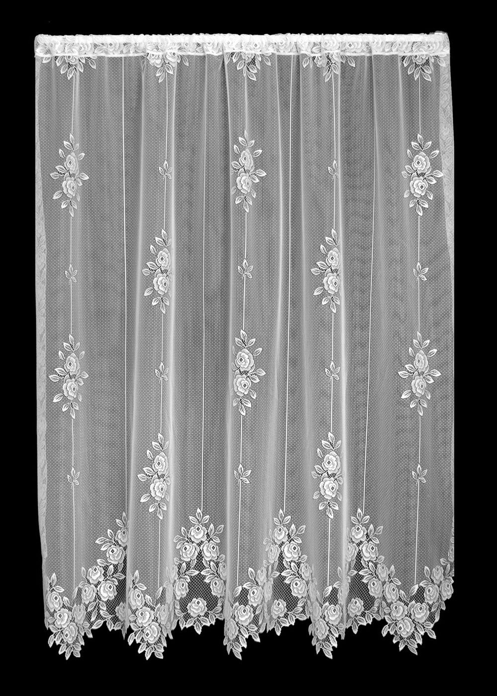 Tea Rose Lace Panel 60"x 84" White Ecru Heritage Lace