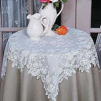 Tea Rose Lace Table Topper 30"x 30" Heritage Lace