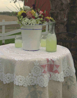 Victorian Rose Lace Table Topper 43" Round- Heritage Lace
