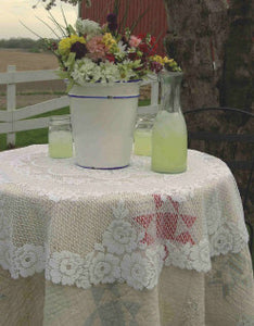 Victorian Rose Lace Table Topper 43" Round- Heritage Lace