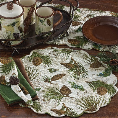 Walk In The Woods Round 17" Quilted Placemats - Pine Hill Collections 